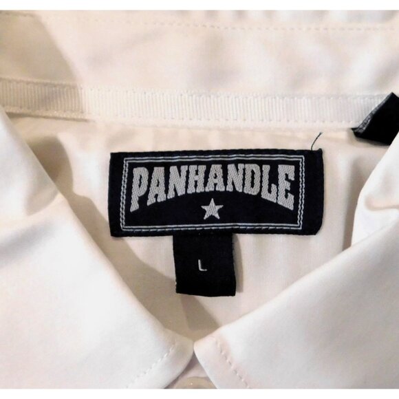 Panhandle Select Shirt Mens L White Button Up Pocket Long Sleeve Stretch Cotton - Picture 6 of 6